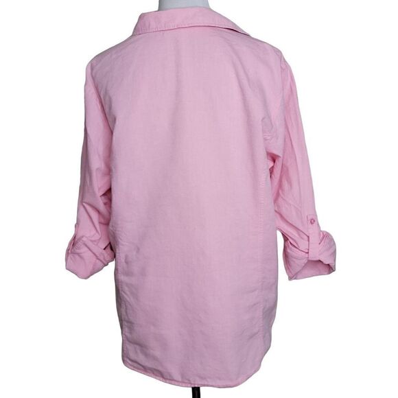 Riders by Lee Roll Sleeve Button Down Collar Shirt Pink Size XL - Picture 12 of 14